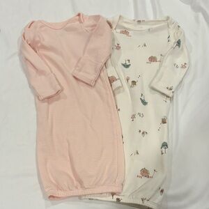 NWOT Carter's Pink and Cream Baby 2-Pack Sleeper Gowns - Newborn
